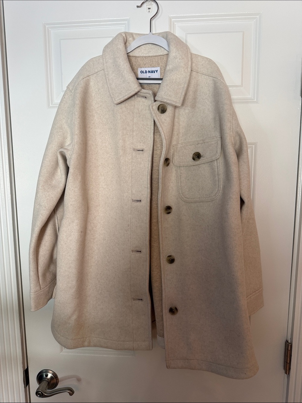 Old Navy Cream Button-Front Pea Coat
